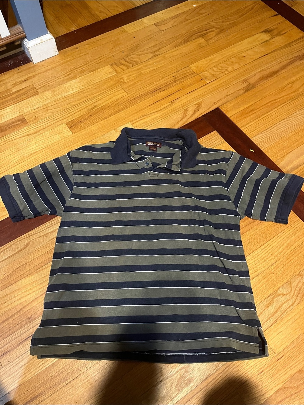 Polo Style Boys' Short Sleeve Stripe Polo - Navy & Olive